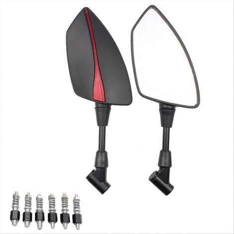 Rétroviseur extérieur universel pour moto, rouge, 10 mm x 8 mm (1/5)