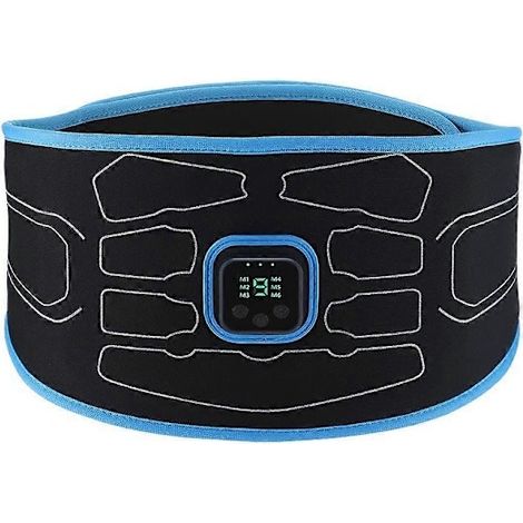 Ceinture de fitness vibrante EMS pour abdominaux, stimulateur musculaire et tonifiant, pour une perte de poids efficace et un style minceur. Unisexe (FMY) bleu-AquaForge (1/5)