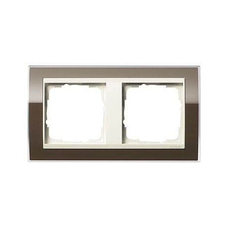 GIRA 0212761 CADRE DE FINITION 2 POSTES POUR BLANC CRME EVENT CLAIR MARRON
