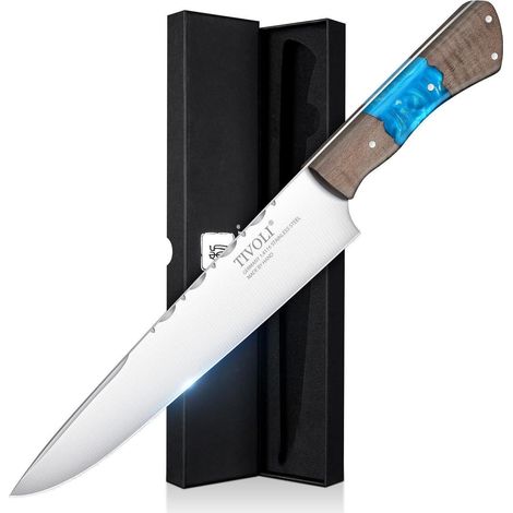 TIVOLI Profi Japanisches Kochmesser 1.4116 Stahl Harz Griff Blau (1/5)