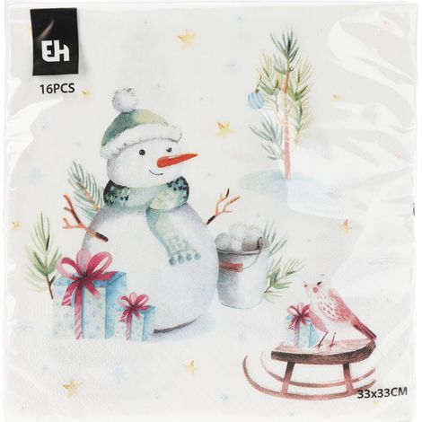 Tovaglioli natalizi decorazione per tavola di Natale, confezione 16 tovaglioli da 33 x 33 cm -Stile 3 (1/4)