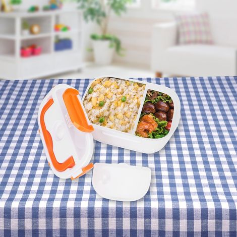 Tragbare 12V-Auto-Heiz-Lunchbox/Bento-Mahlzeiten-Wärmer/Speisebehälterwärmer (Orange) (1/5)