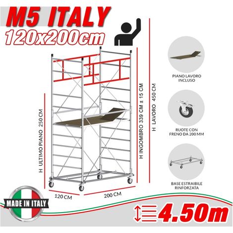 Trabattello M5 ITALY Altezza lavoro 4,50 metri
