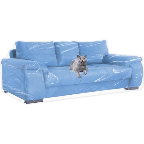 Housse de canapé en Plastique Transparent et épais, Anti-Rayures, résistante et imperméable pour Meubles, en Vinyle et en Vinyle résistant et imperméable (1/5)