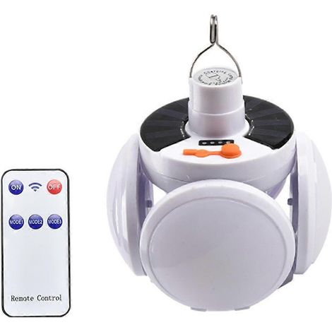 Lampe de camping solaire rechargeable par USB avec télécommande LED, lanterne pliable et lampe de secours portable (1/5)