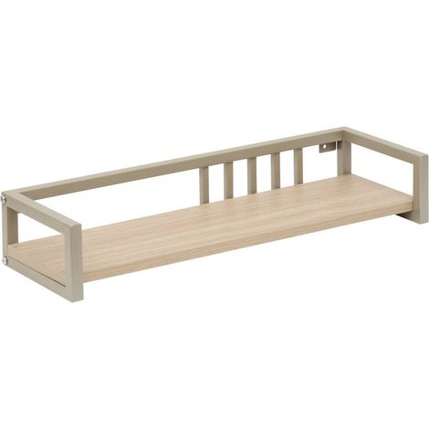 Estantería de pared duna rectangular, 18,4 x 56 cm, color beige - 5five (1/3)