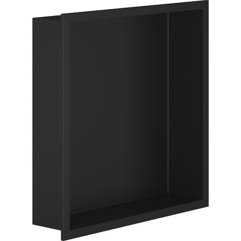 Bc-elec - NHNB303010-BL Nicho de ducha empotrable 30x30x10 cm negro mate con borde de 1 cm, nicho de pared para ba�o (1/4)