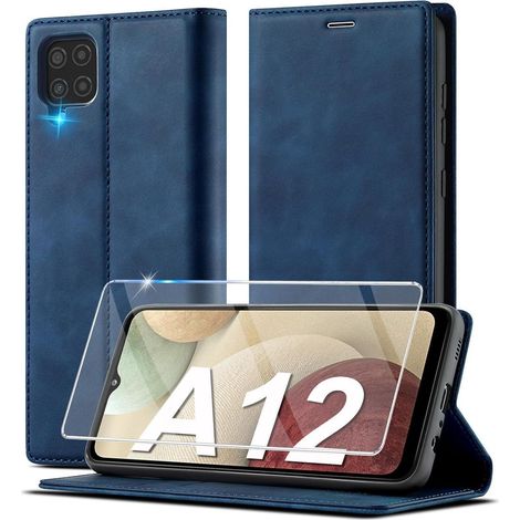 Coque portefeuille en cuir pour Samsung Galaxy A12/M12 avec béquille et fermeture magnétique (1/5)
