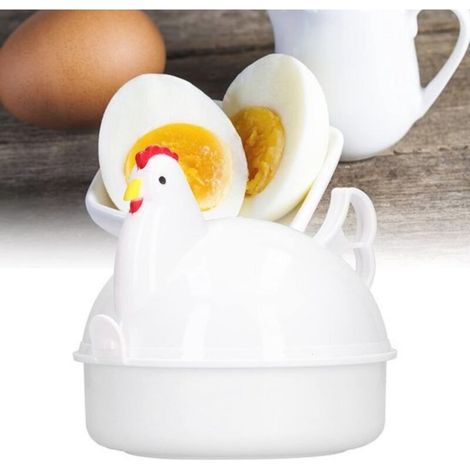Cocedor de huevos para 4 huevos - Máquina para cocinar huevos duros apta para microondas con diseño seguro