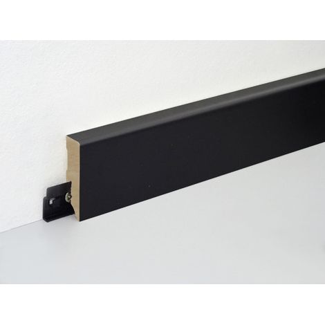 Neuhofer Fußleiste 240 cm x 58 x 15 mm schwarz Sockelleisten & Fußleisten