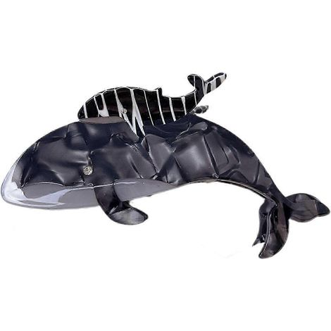 Pince à cheveux en forme de requin-baleine pour femme, en acide acétique, antidérapante, grande pince à cheveux pour l'arrière de la tête.-C (1/5)