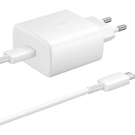 Kit adaptateur secteur USB-C compatible 45 W, comprenant un câble de données USB-C vers USB-C de 1,8 mètre, blanc. (1/5)