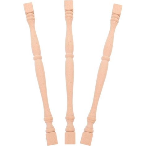 Healeved dekorative Baluster aus Massivholz (3er-Set) für Treppengeländer. Aus unbehandelter Buche. (1/5)