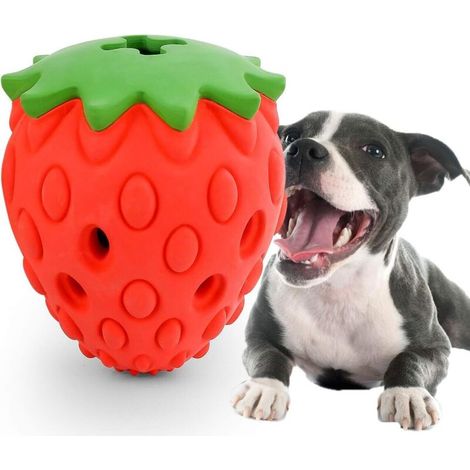 Jouets pour Chiens durs pour macher agressifs Fraise Indestructible Chien Jouets à macher Jouets interactifs Ennui Traiter Jouets Dents Propres-Fei Yu (1/5)
