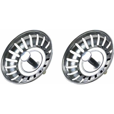 Deux bouchons d'évier en acier inoxydable, bouchons d'évier, bouchons de cuisson, bouchons de vidange, accessoires de cuisine, bouchons d'évier