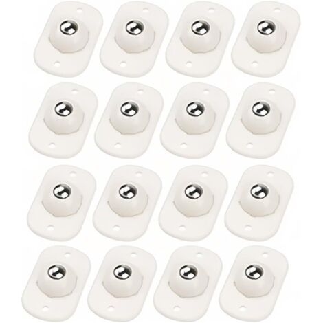 16 Pièces Mini-roues Pivotantes Auto-adhésives, Roulettes Pivotantes Auto-Adhésives 360 Degrés, Petite Roulette,Roulettes à Billes, Pour Poubelles, Boîtes de Rangement, Petits Meubles (1/5)
