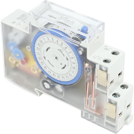 Interrupteur mécanique transparent 24h Minuterie avec batterie pour système électrique AC 220-240V (1/5)
