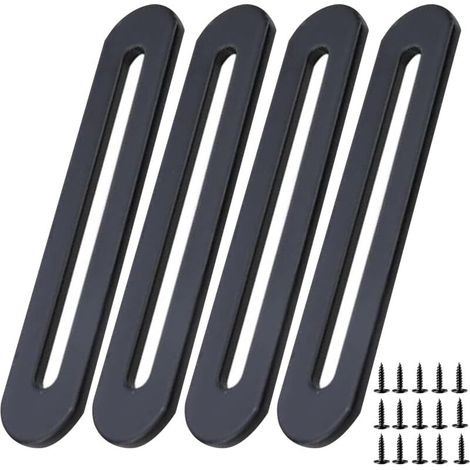 4 x 155 x 19 mm Black Stainless Steel Mounting Brackets for Repair Connections Furniture Fixings (4, 155 x 19 mm) (1/5)