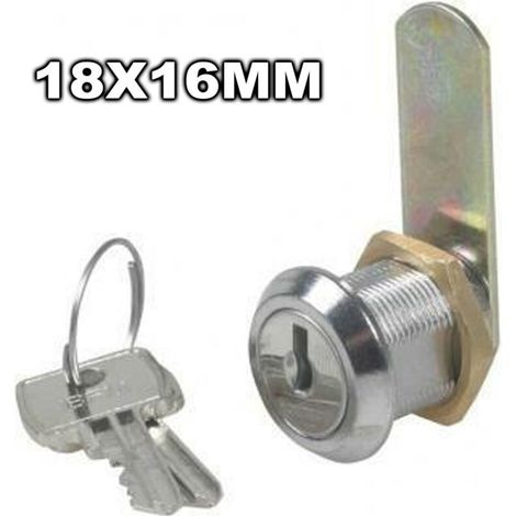 Serrure à Cylindre Pour Tiroirs à Classeurs à Visser 18x16mm Avec 2 Clés