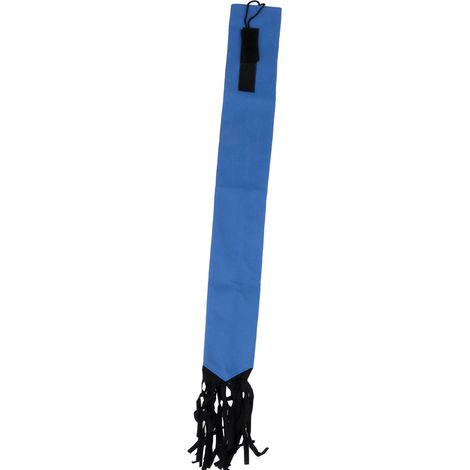 Sac de protection pour queue de cheval en tissu non tissé, avec franges et fermeture auto-agrippante, bleu (1/5)