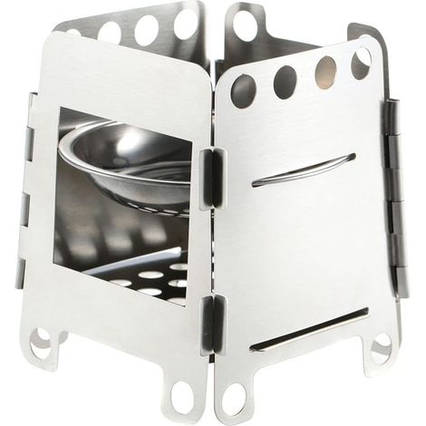 Cuisinière À Bois - Cuisinière Portable En Acier Inoxydable - Pour Camping Extérieur Randonnée - 1 Pièce (1/5)