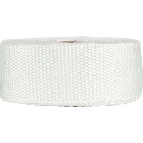 Ruban isolant thermique résistant à la chaleur pour collecteur de tuyau d'échappement, 10 m, avec attaches (blanc) (1/5)