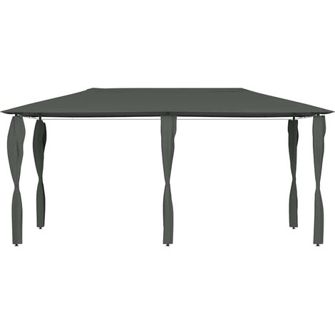 Tonnelle Barnum de Jardin, Pavillon, Pergola, Tente de jardin, à revêtement de poteaux 3x6x2,6 m Anthracite 160 g/m² OIB6069E (1/4)