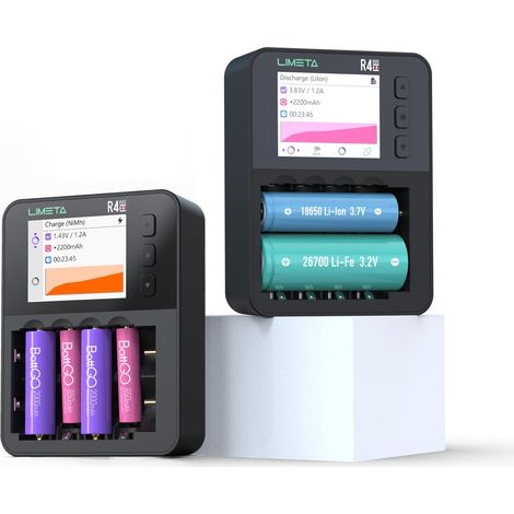 6 fentes de chargeur intelligent, affichage LCD charge rapide, type C QC3.0 sortie, batterie rechargeable 18650 AA AAA lithium ion batterie vie à domicile (1/5)