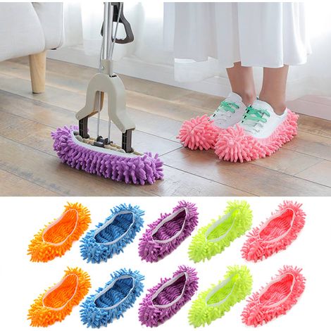 Chaussons De Nettoyage Lavables En Microfibre Avec Tête Détachable Pour Sols Et Poussière - Lot De 10 (1/5)