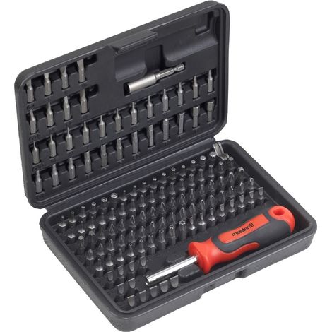 Meister Bit-Set 130-teilig - Chrom-Vanadium-Stahl - Gängige Standard- & Sicherheits-Bits - In praktischer Kunststoffbox