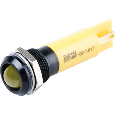 Voyant LED lumineux Jaune RS PRO, dia. 12mm, 230V c.a., IP67 ( Prix pour 1 )
