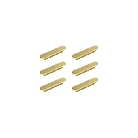 Linghhang – Lot de 6 poignées de meuble laiton brossé – Entraxe 96mm – Design moderne pour placards et tiroirs – 126x18x16mm - 96mm-poign