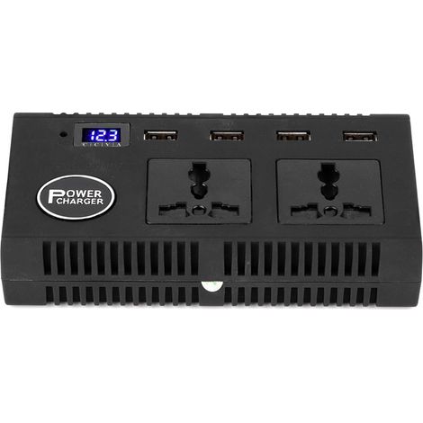 Convertisseur de tension 12V/24V vers 220V 200W avec chargeur et annonce vocale (1/5)