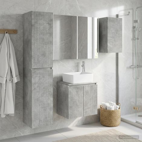 vidaXL Bathroom Cabinet Set 5 pcs Concrete Grey Engineered Wood (1/5)
