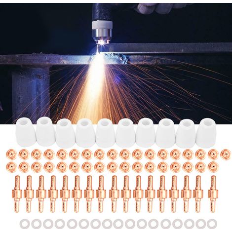 75 capuchons de protection, bague pivotante d'électrode de pointe PT-31 pour torches de découpe plasma LG 40 CUT40 CUT50 (75 pièces) (1/5)