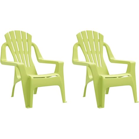 Maison Exclusive - Kinder-Gartenstühle 2 Stk. Grün 37x34x44 cm PP (1/5)