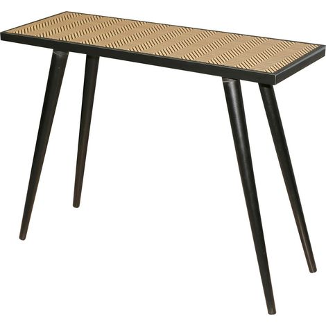 Console effet bois à motif chevron CHELSEA