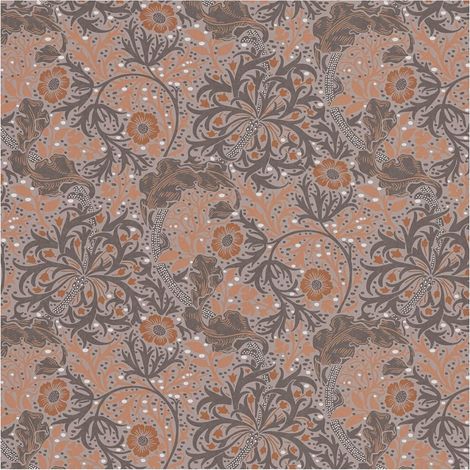 Flowers wallcovering wall Profhome 390593 non-woven wallpaper smooth with floral ornaments matt brown orange brown white beige grey 5,33 m2 (1/5)