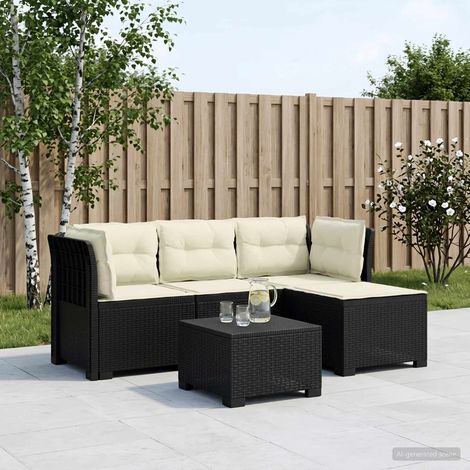 vidaXL Sofá de Jardín para 4 Personas con Cojines y Diseño de Rattan (1/5)