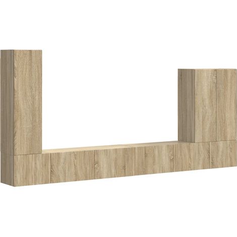 Conjunto de mueble para TV de pared 6 uds. Roble Sonoma vidaXL (1/5)