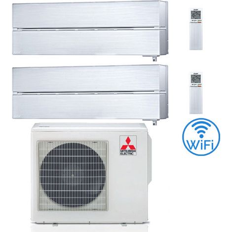 Mitsubishi Kirigamine Style Wifi R32 Perlweiß Dual Split Inverter Klimaanlage 9000 + 18000 BTU mit E.U. MXZ-4F72VF Klasse A++/A+