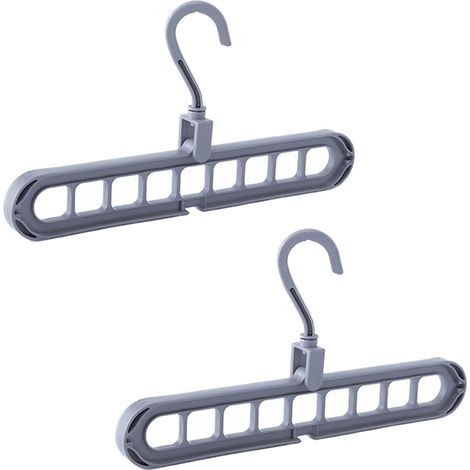 Organisateur de Cintres,Cintres en Plastique de Qualité Supérieure Multifonctions,Ouverture en Forme de S, Crochet Pivotant à 360 °, Organisateur de Placard Garde-Robe Magique (Gray Paquet de (1/5)