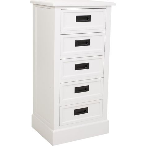Sinfonier de Madera 5 cajones blanco 45x35x90h cm (1/5)