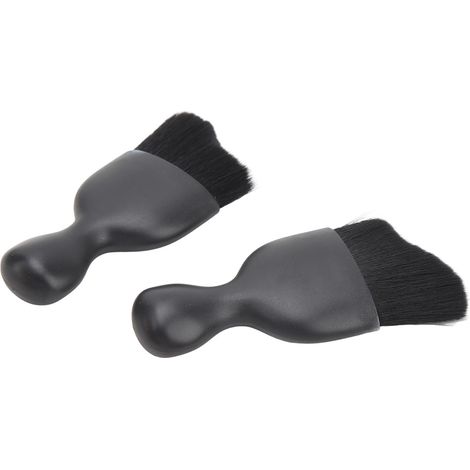 Brosse de nettoyage auto 2 pièces, poussière pour bouches d'aération, crevasses, outil de détailing intérieur, noire (1/5)