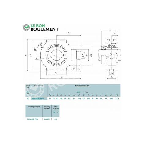 Palier fonte UELT208-D1-NTN