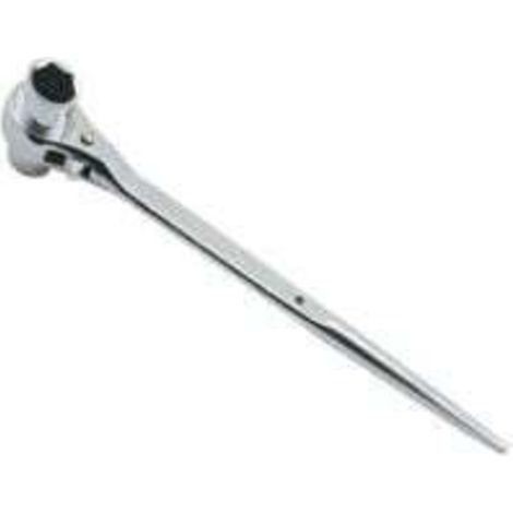 Scaffolding wrench, steel ratchet wrench, metric double ratchet wrench, quick-release ratchet wrench, multi-function ratchet wrench with pointed shank, 19–22 mm double tube wrench (1/5)