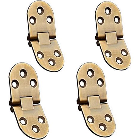 4-teiliges Klapptisch-Scharnier, Türscharniere aus Zinklegierung, Metallscharniere mit abgerundeten Kanten aus Zinklegierung, für Küchentische, Büromöbel, Schränke (Grünbronze) - Crezuo