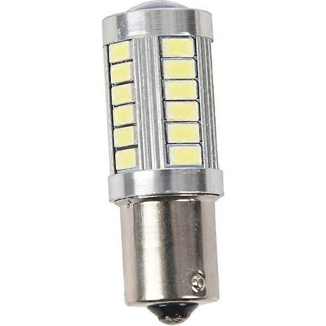 Ampoule LED blanche BA15S 12V pour feu de position latéral de voiture 1156 P21W argentée 33 LED (1/5)