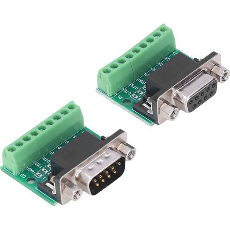 Bloc de jonction adaptateur DB9 mâle/femelle, carte de conversion 9 broches 9 trous, compatible RS232 et RS485. (1/5)