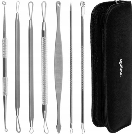 Cucharas para eliminar puntos negros, puntos blancos, granitos SOULIMA SET 7 piezas (1/5)